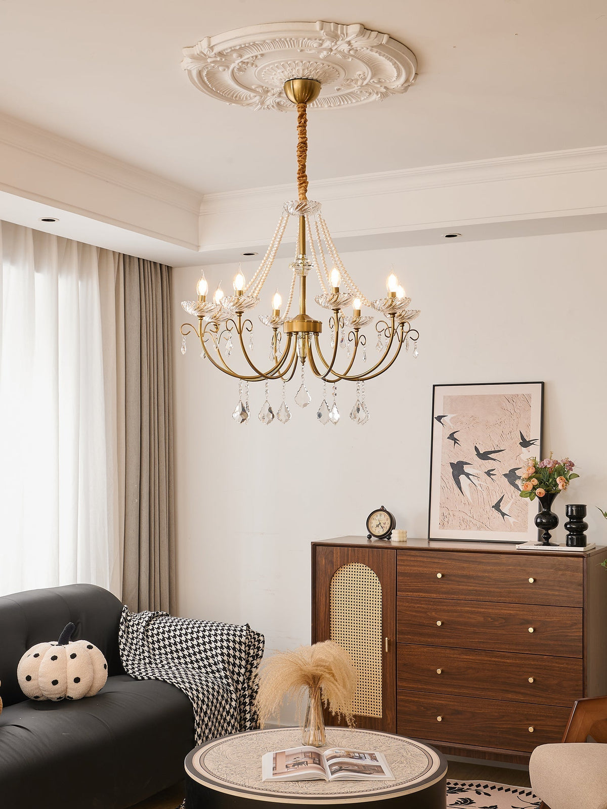 Elyisian candelabru din cristal, elegant, clasic, cu aspect perlat