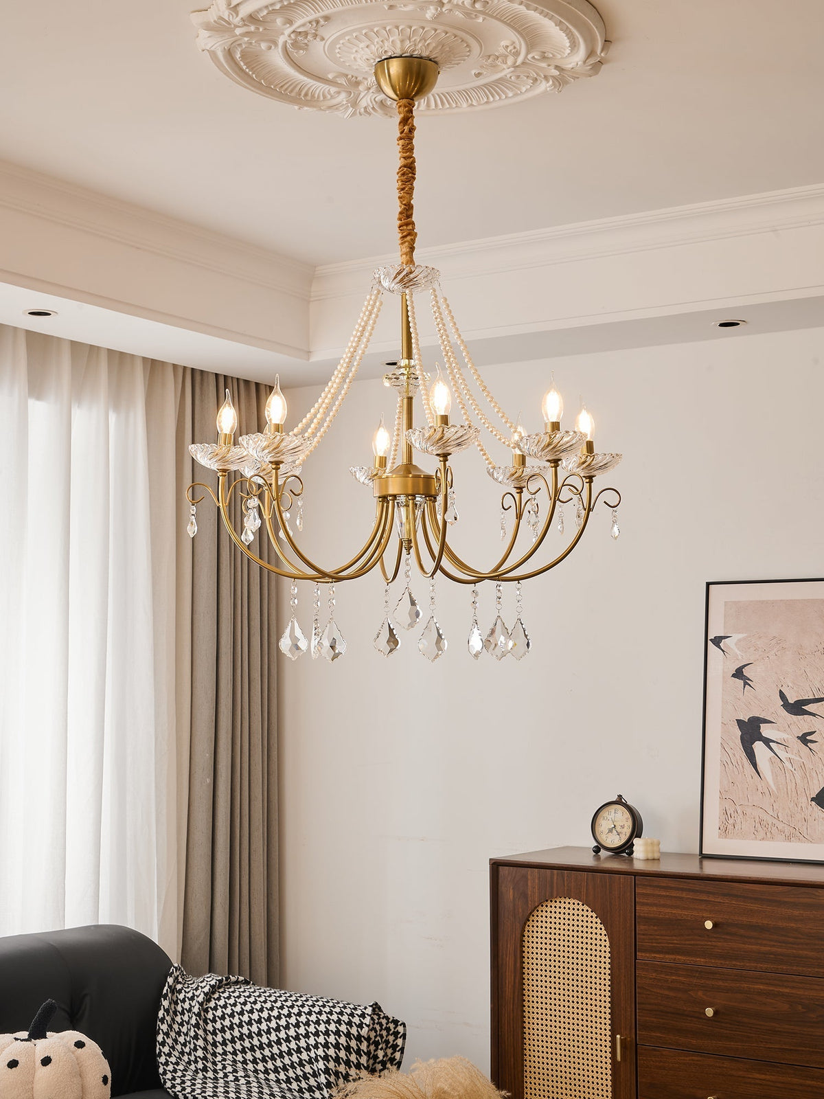 Elyisian candelabru din cristal, elegant, clasic, cu aspect perlat