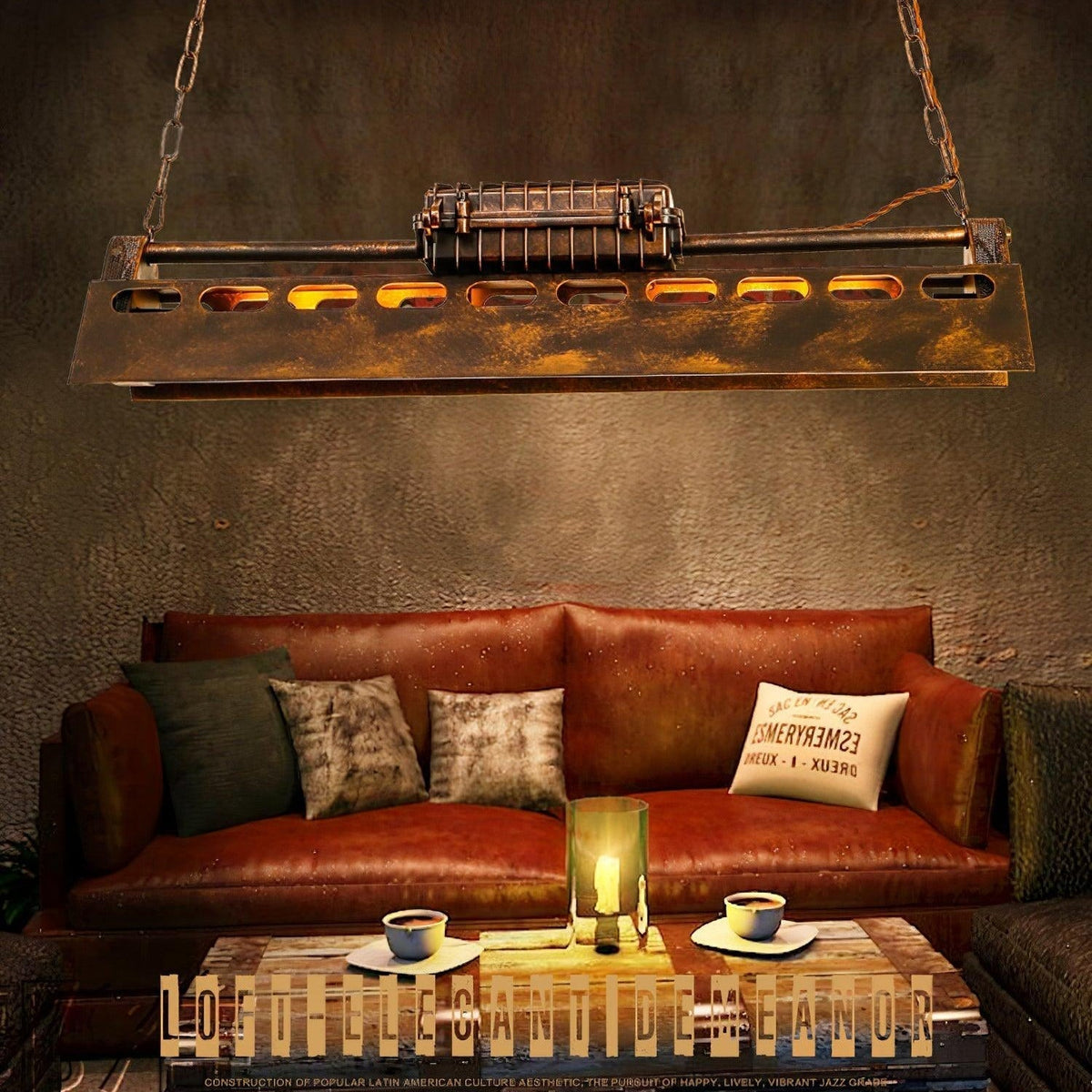 Noah candelabru  industrial Steampunk
