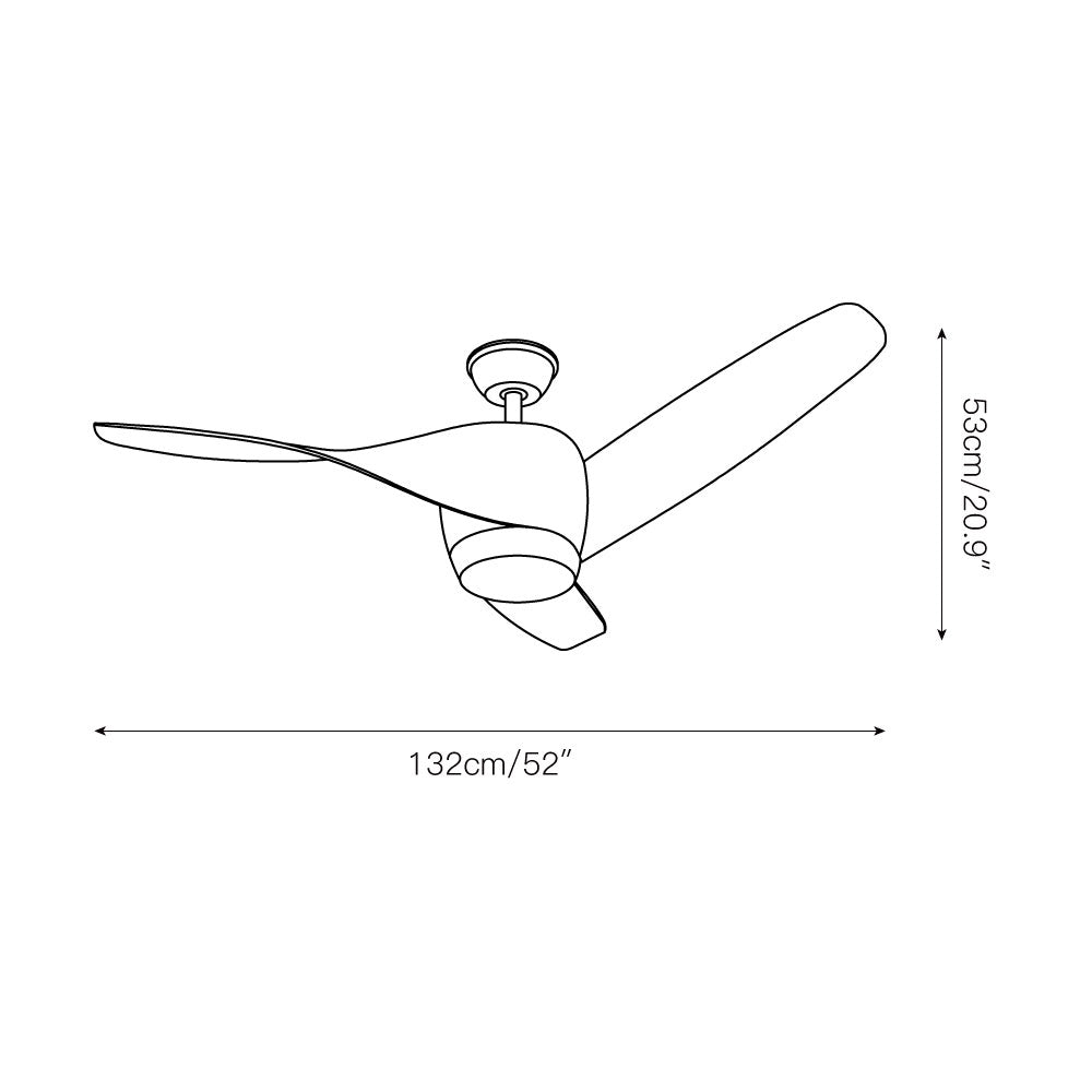 Liororeon ventilator de tavan cu lumină