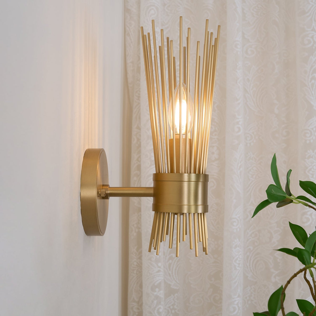 Thresher aplică de perete din alamă, postmodernă, de lux, tip lumânare