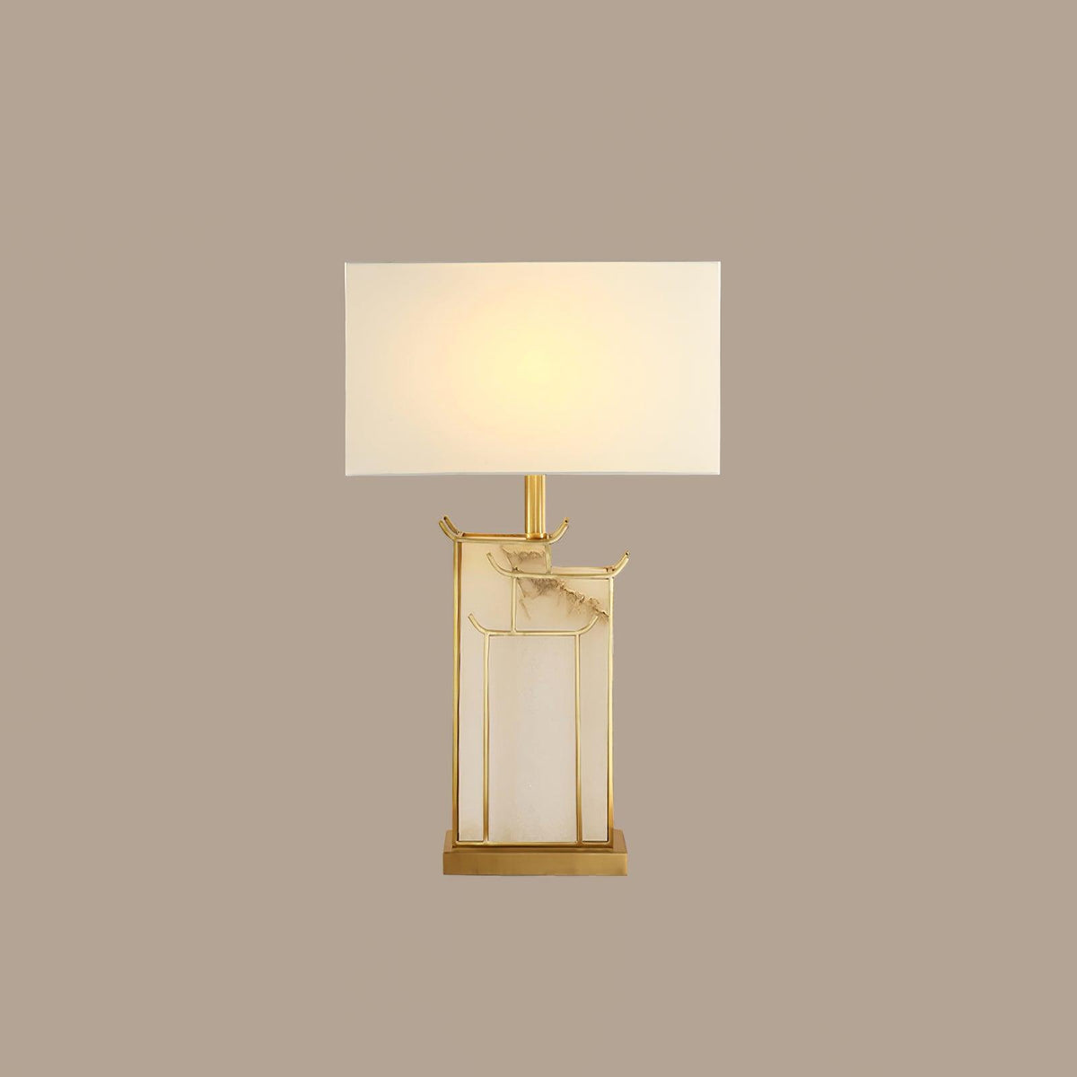 Nysilor Rectangular lampă de masă din sticlă