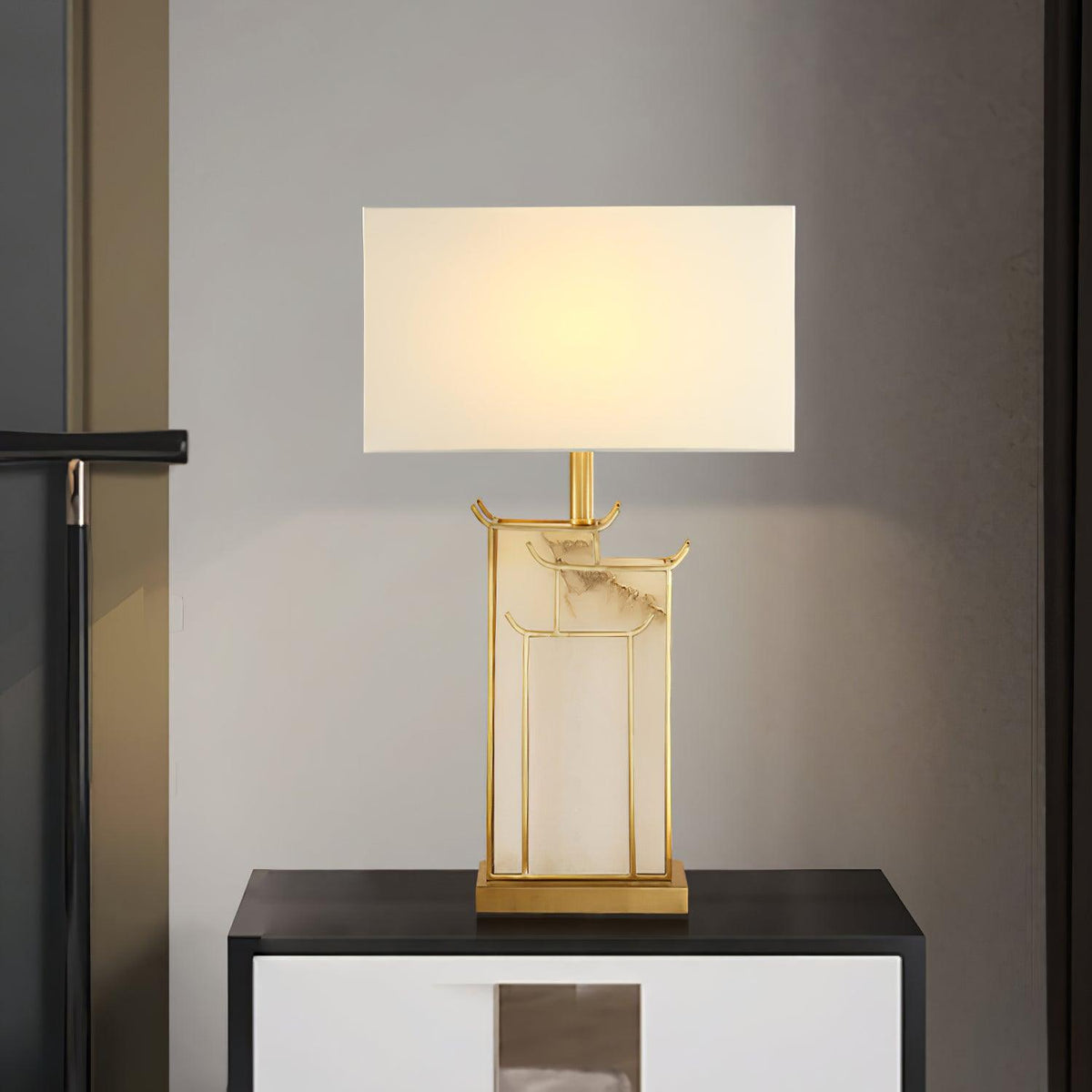 Nysilor Rectangular lampă de masă din sticlă