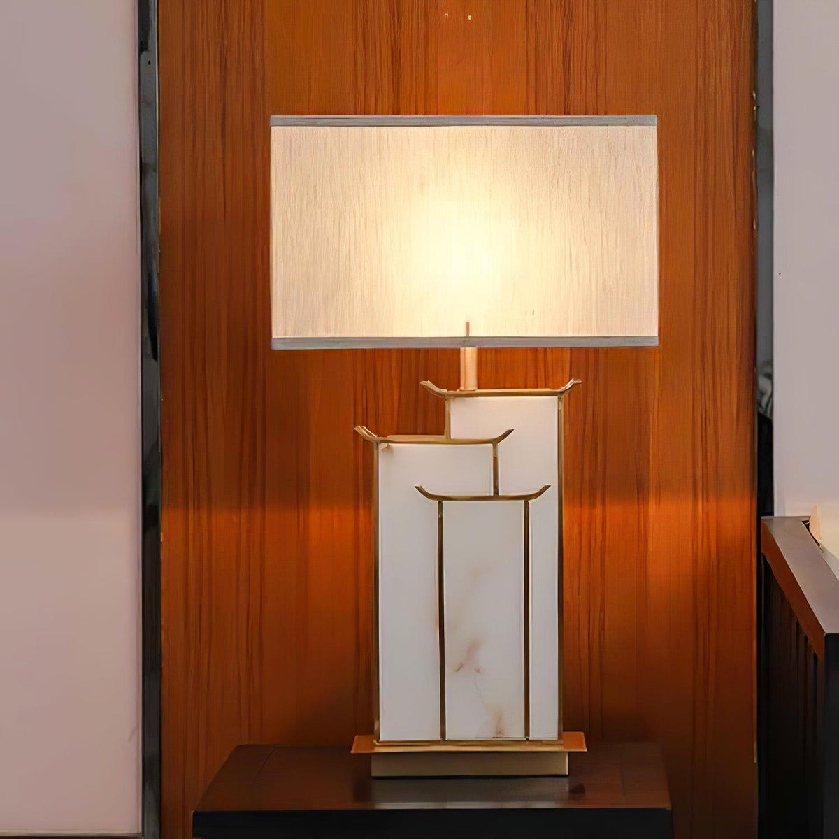 Nysilor Rectangular lampă de masă din sticlă
