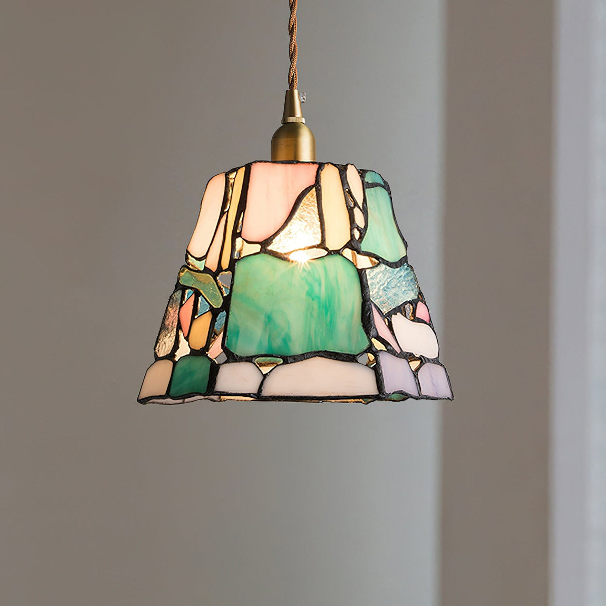 Fira Tiffany-Style lampă suspendată din sticlă colorată