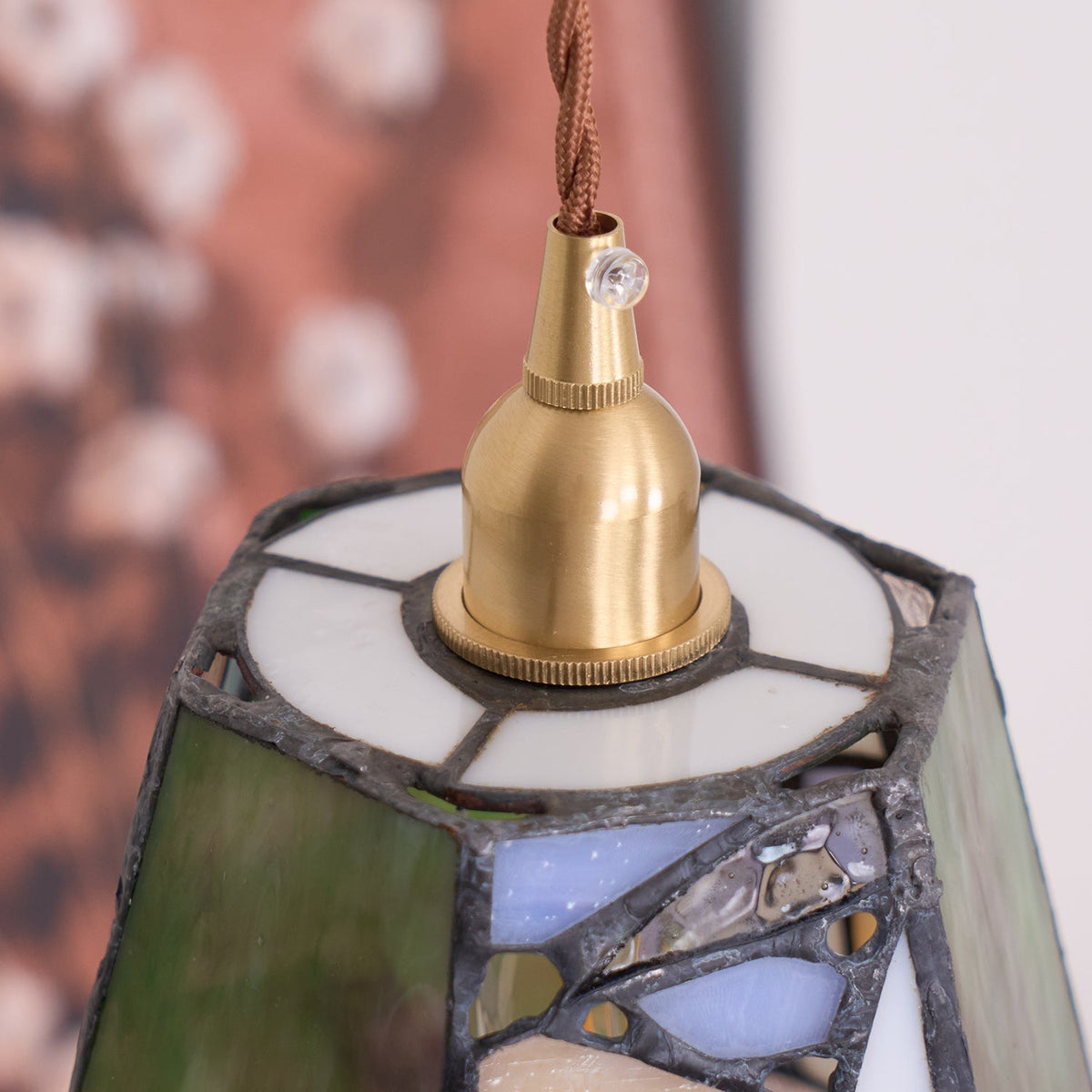 Fira Tiffany-Style lampă suspendată din sticlă colorată