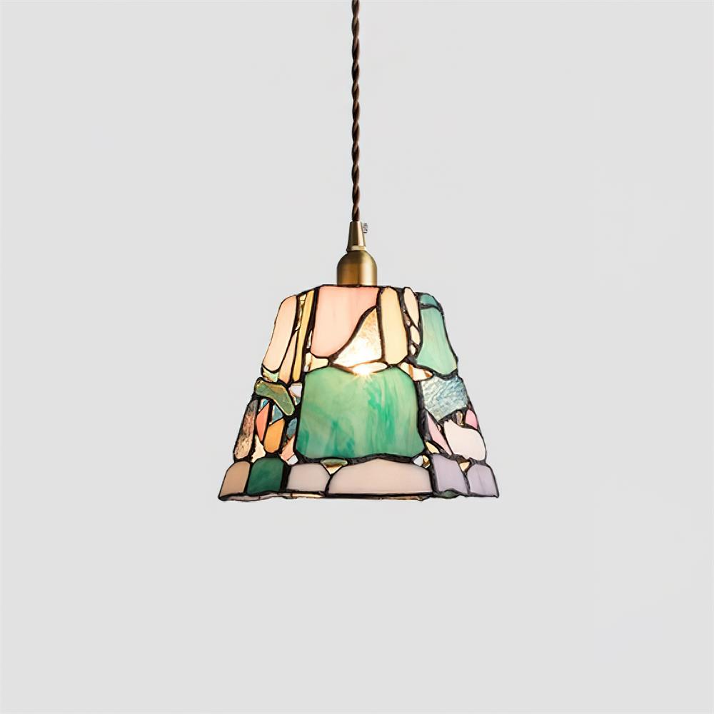 Fira Tiffany-Style lampă suspendată din sticlă colorată