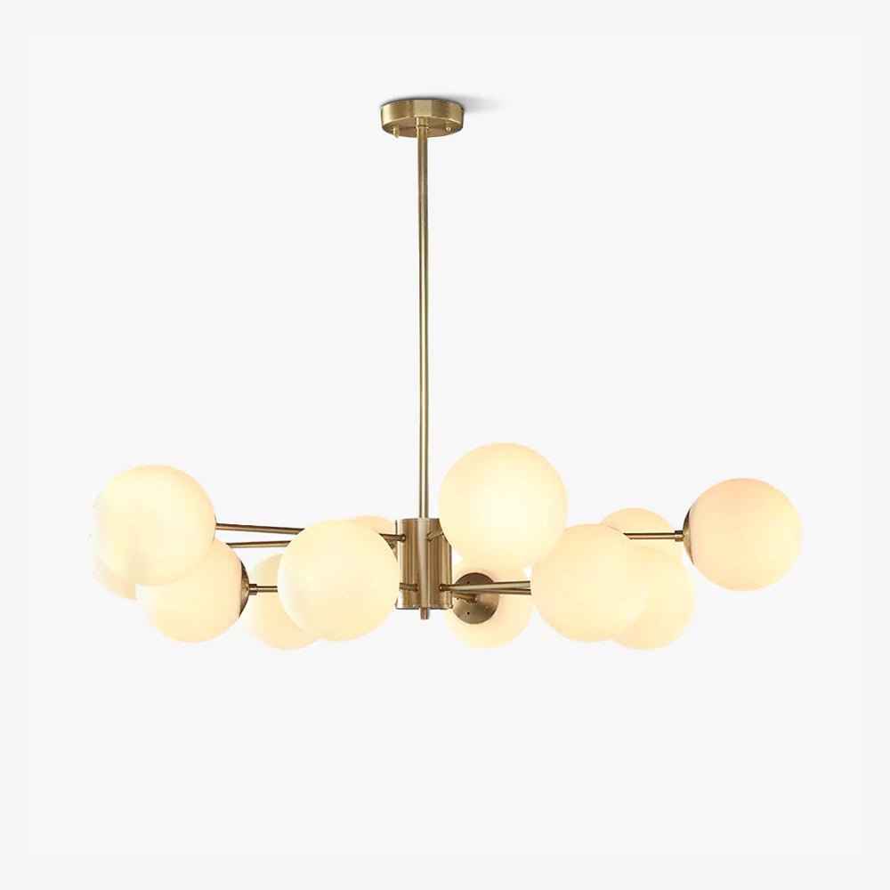 Eshlen candelabru din alamă și sticlă opal