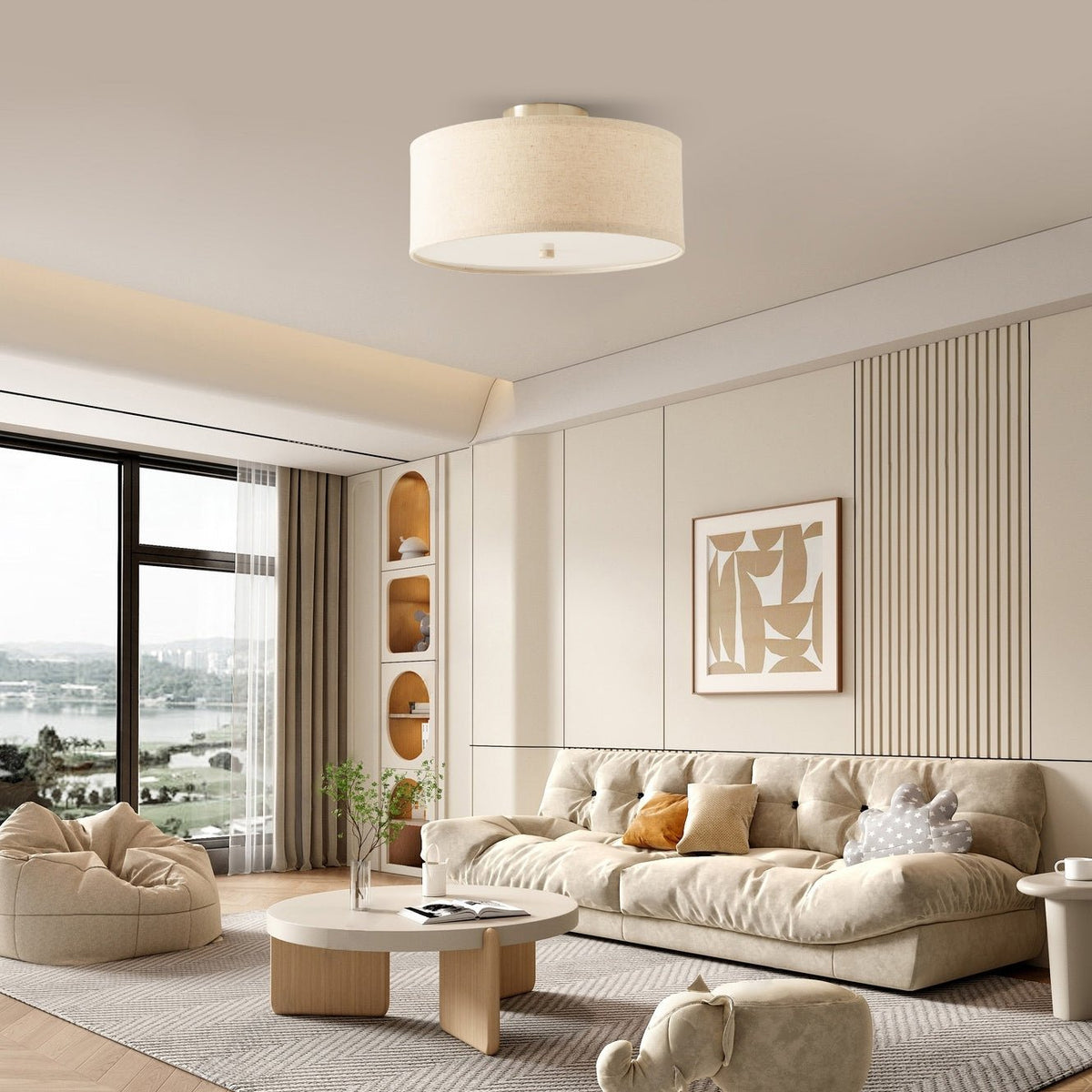 Qilvo lampă de tavan abajur in design simplu elegant