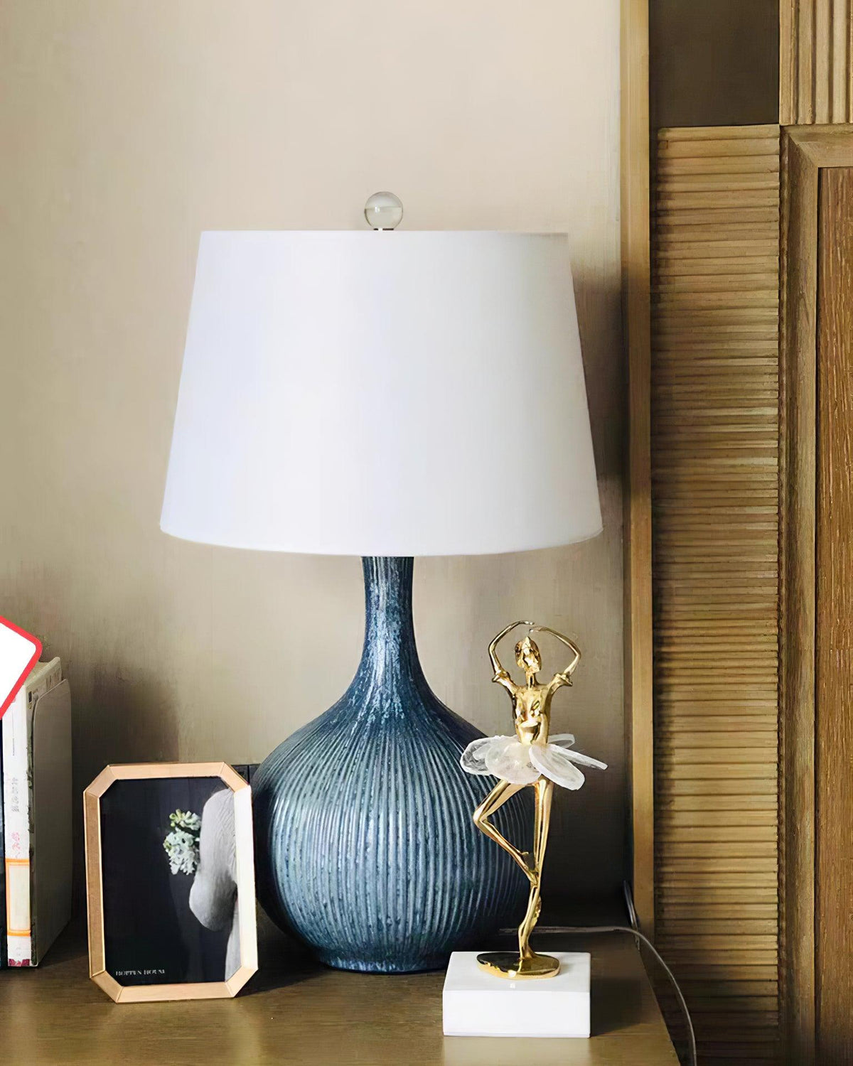 Deyra lampă de masă din ceramică și material textil