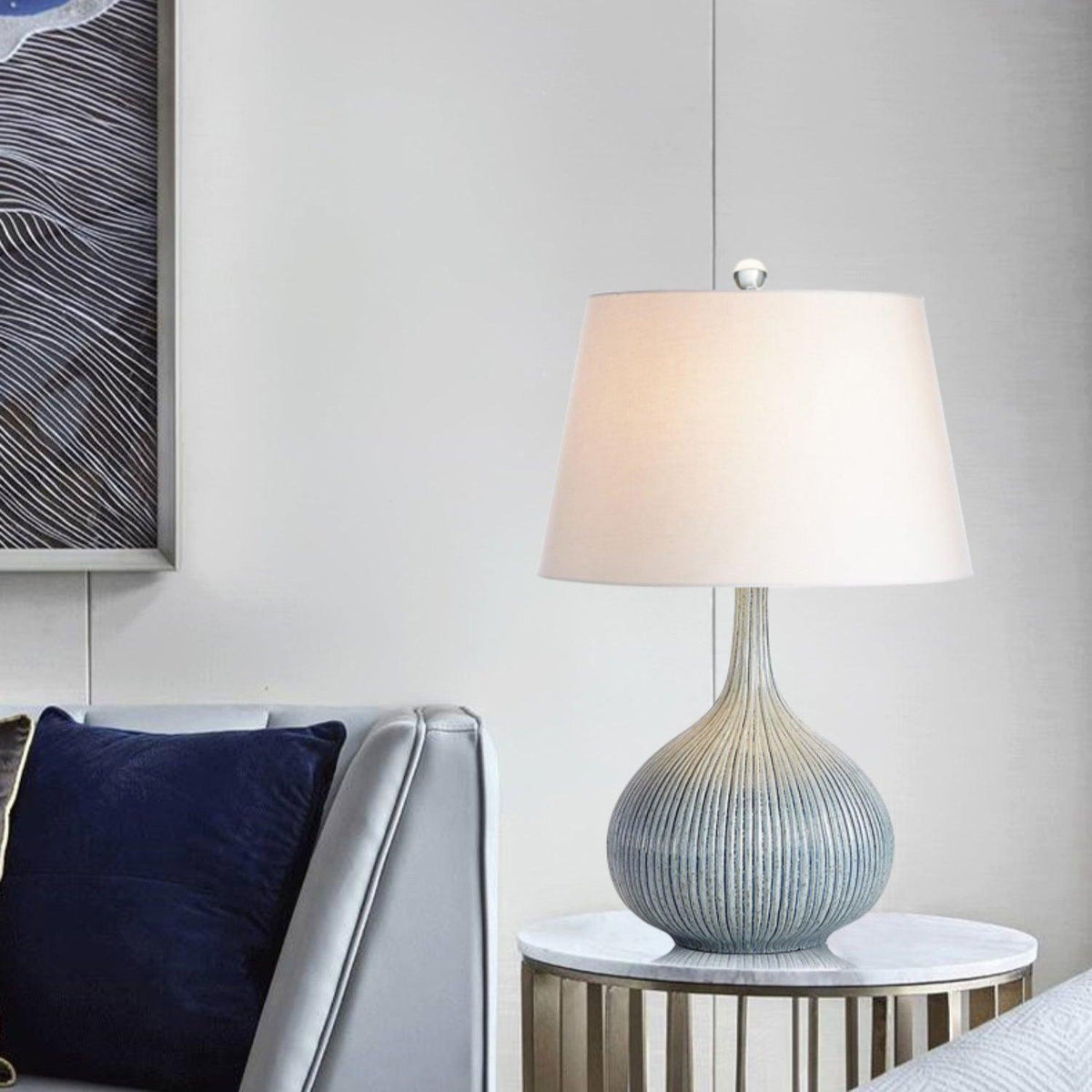 Deyra lampă de masă din ceramică și material textil