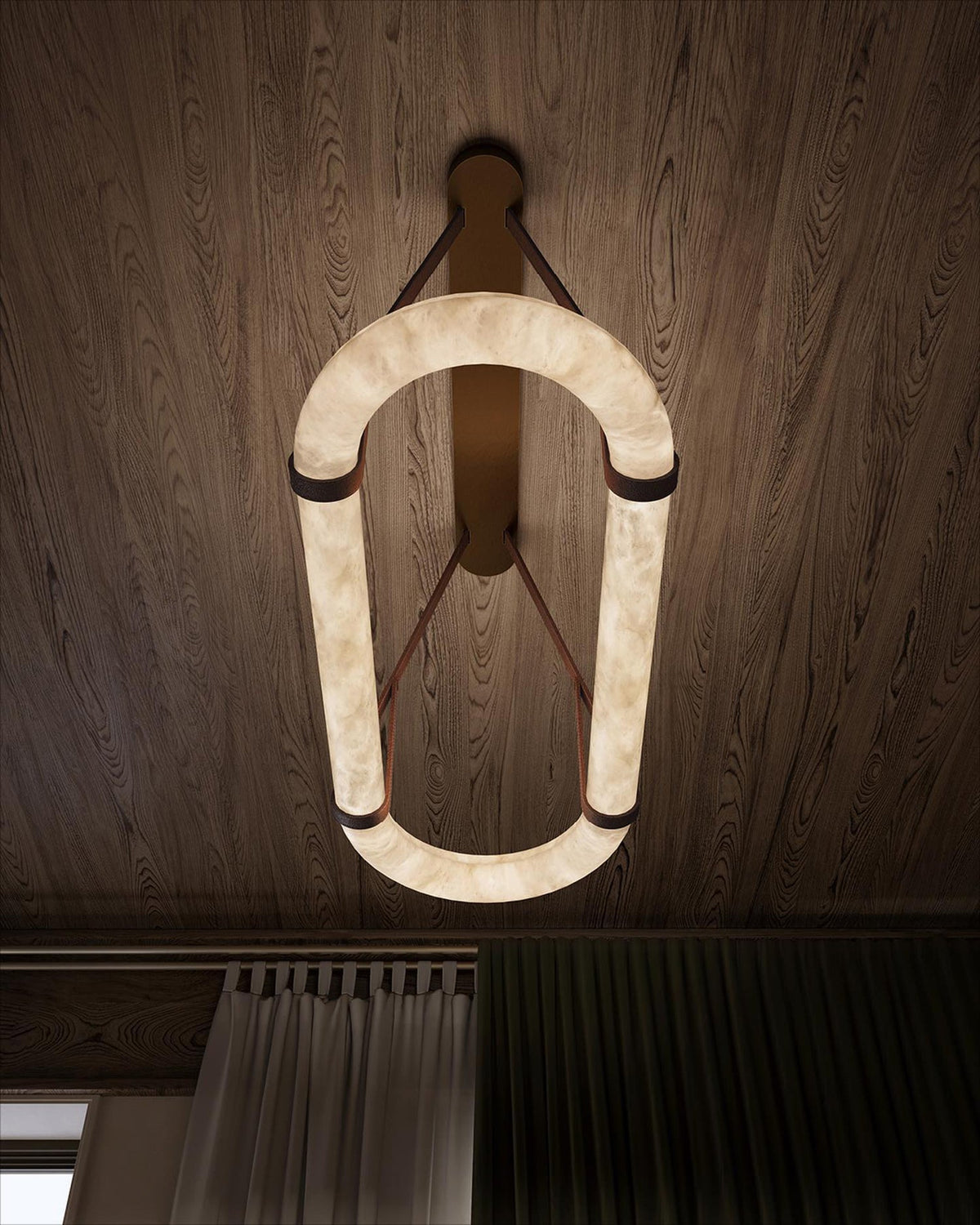 Kurve candelabru din alabastru din piele artificială
