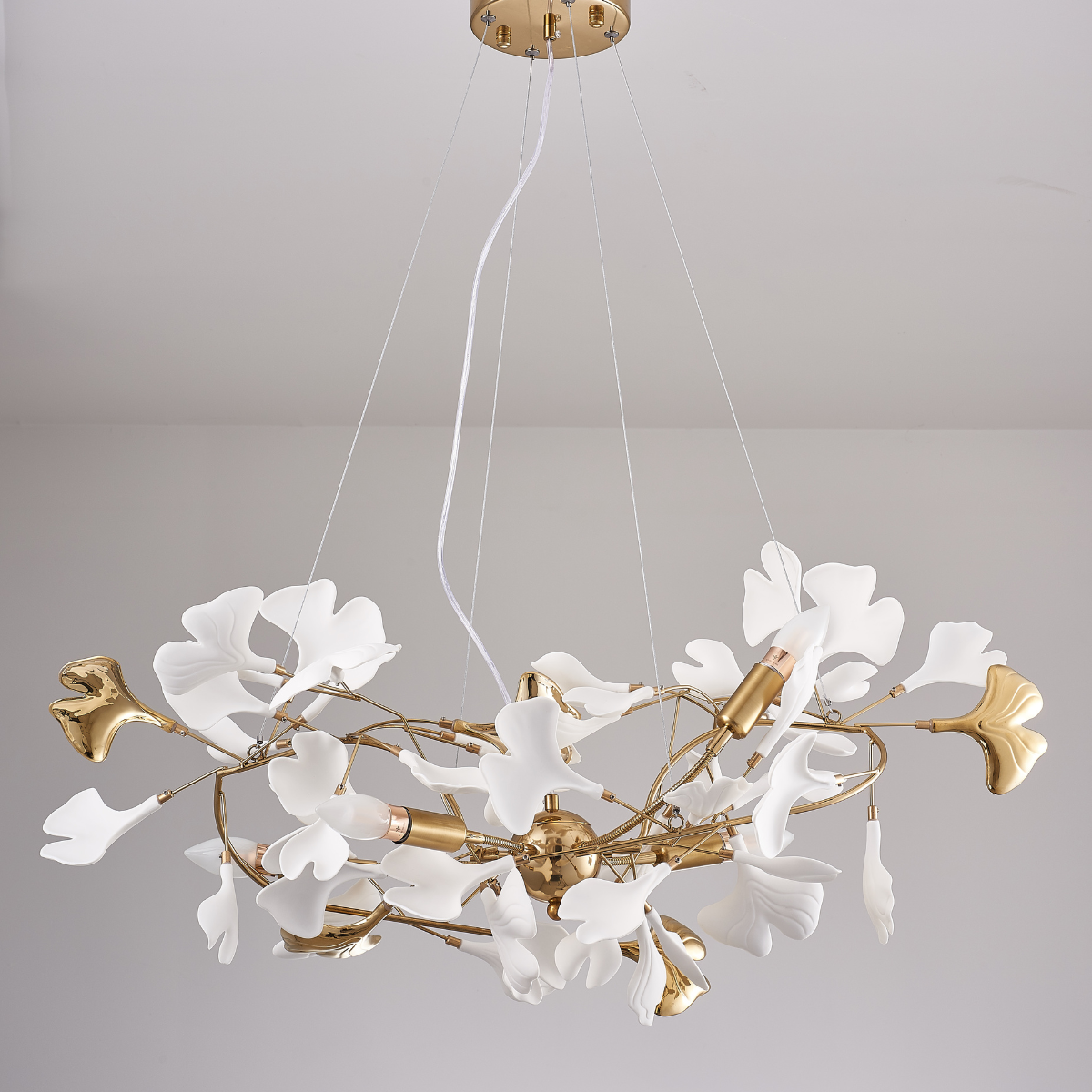 Olivia candelabru  de lux Ceramic Mare pentru hol, Gingko leaf, living, pentru foaier