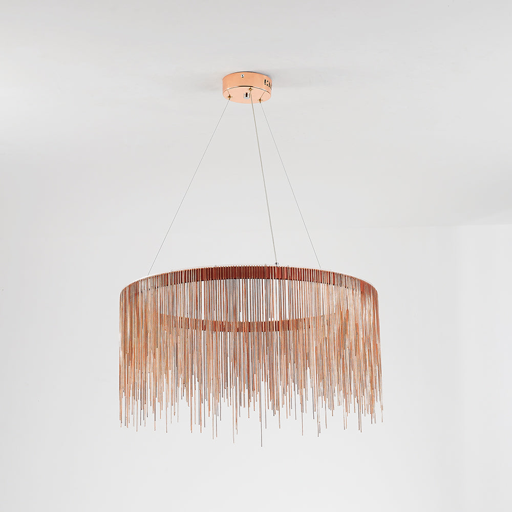 Arisha Tassel Chain Art Deco lampă suspendată Argintiu/Aur living/Hall