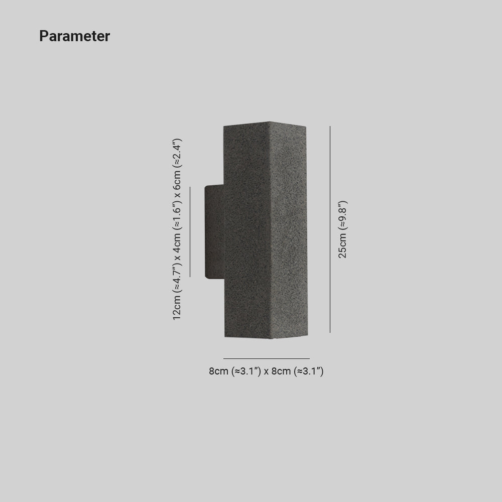 Ray aplică de perete pentru exterior minimalist din ciment pătrat, alb