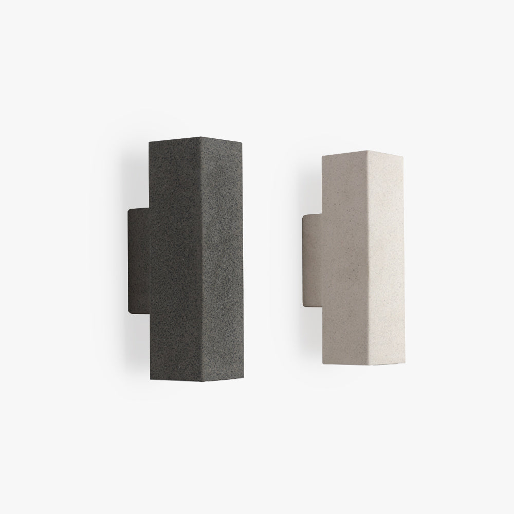 Ray aplică de perete pentru exterior minimalist din ciment pătrat, alb