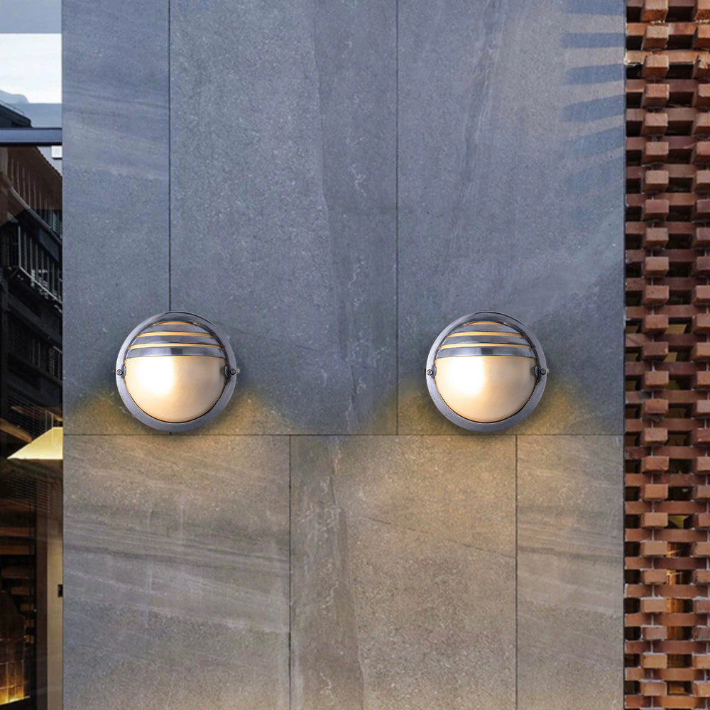 Wyre aplică de perete din metal și sticlă, geometrică, modernă, pentru exterior