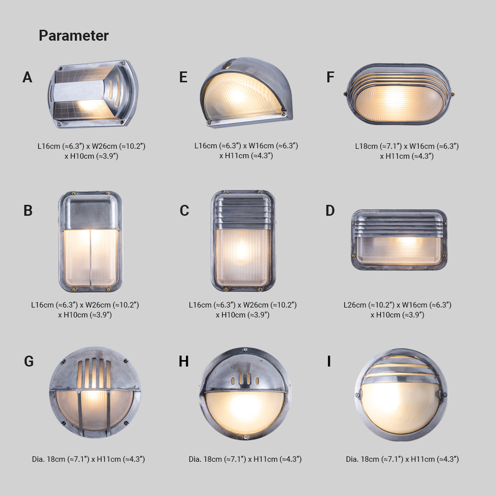 Wyre aplică de perete din metal și sticlă, geometrică, modernă, pentru exterior