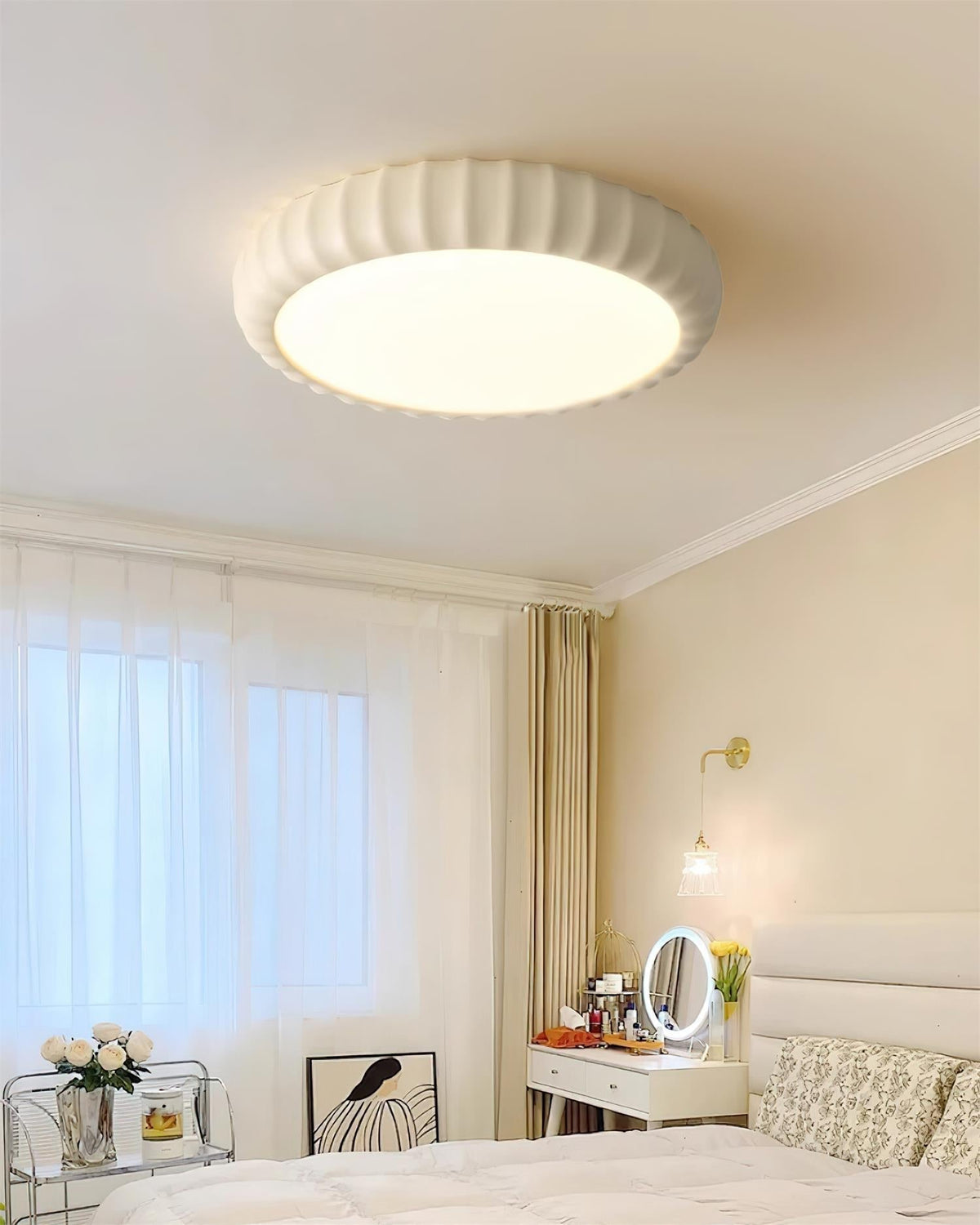 Plafonieră aplicată modernă minimalistă din rășină cu finisaj verde