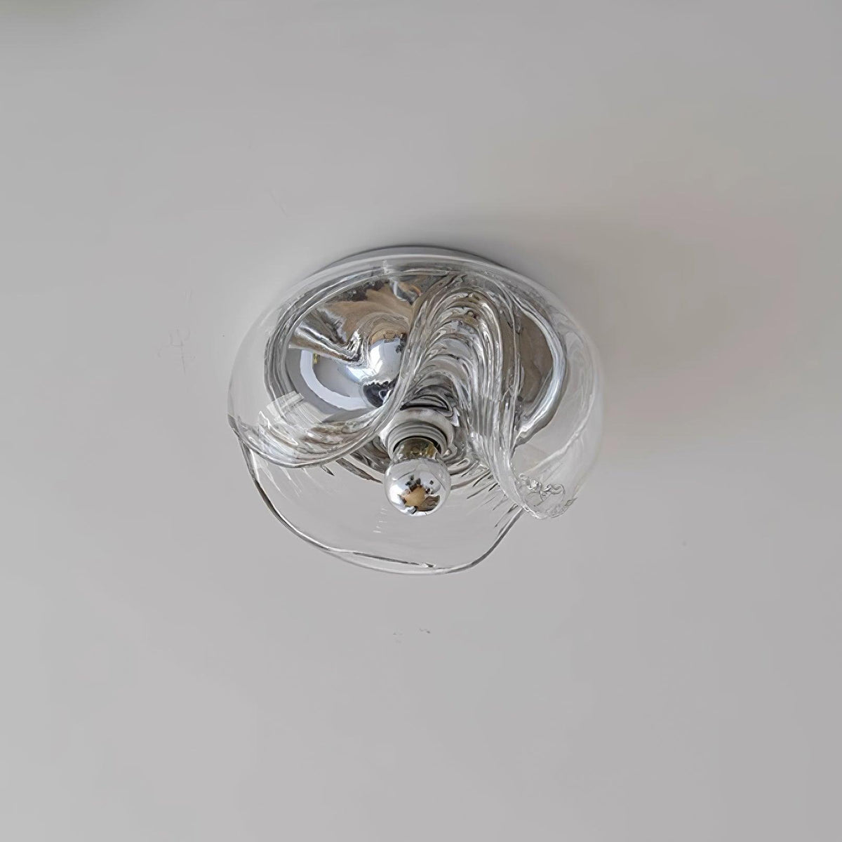 Aplică de perete cu textură swirl, finisaj transparent fumuriu gri modern