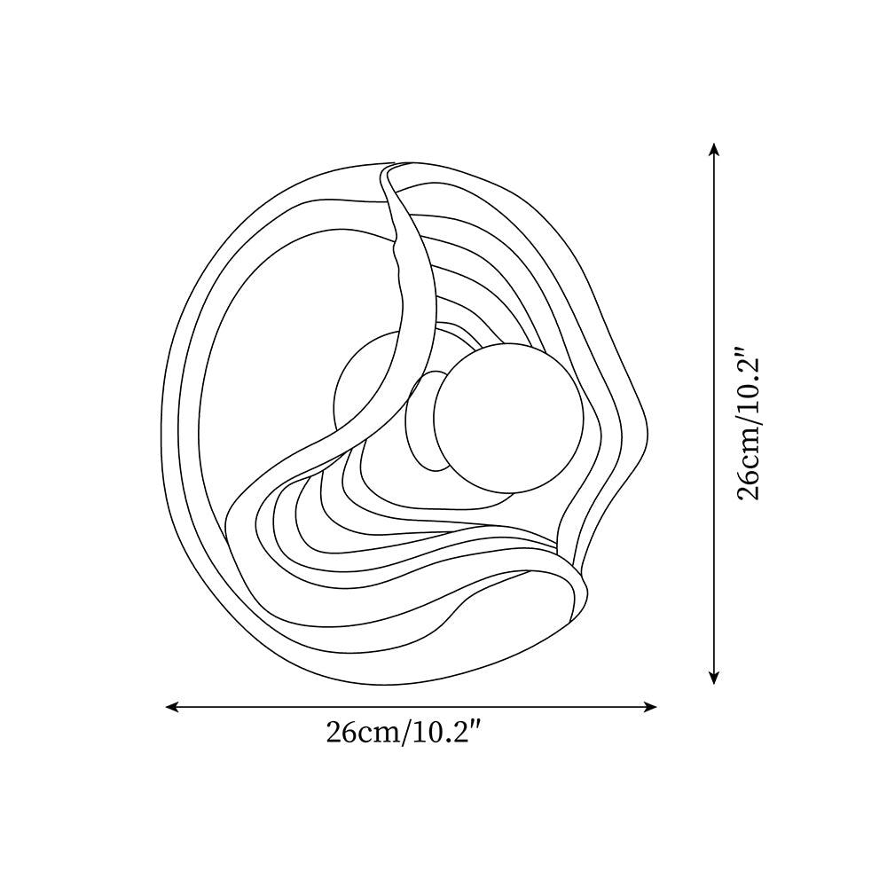Aplică de perete cu textură swirl, finisaj transparent fumuriu gri modern