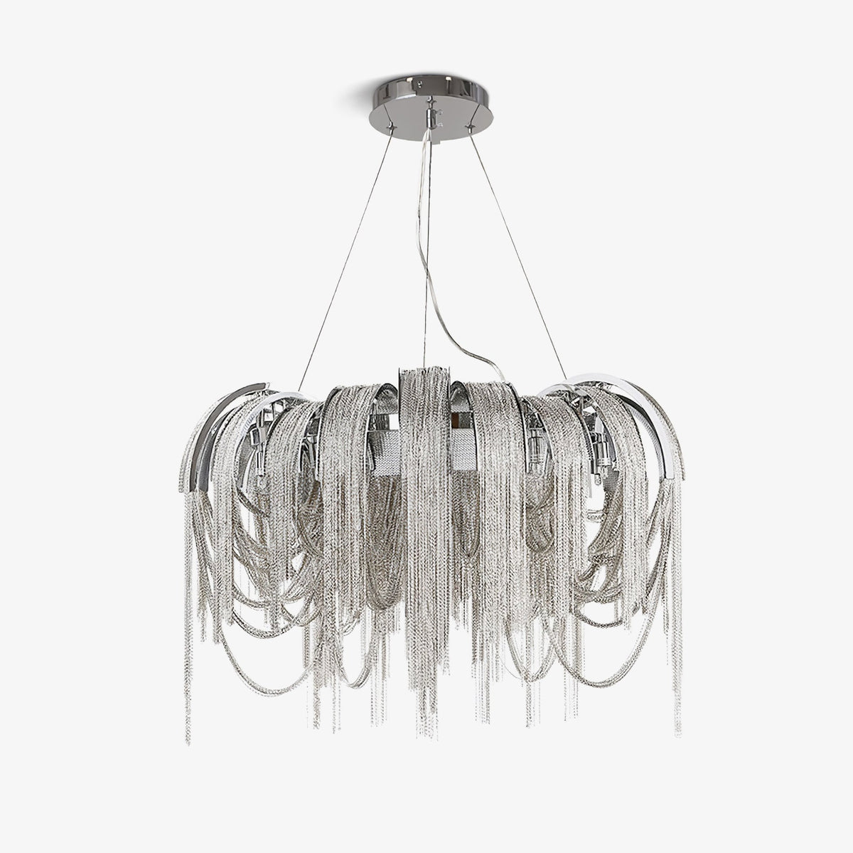 Tarien candelabru Lanțuri Stratificate Nichel Lux