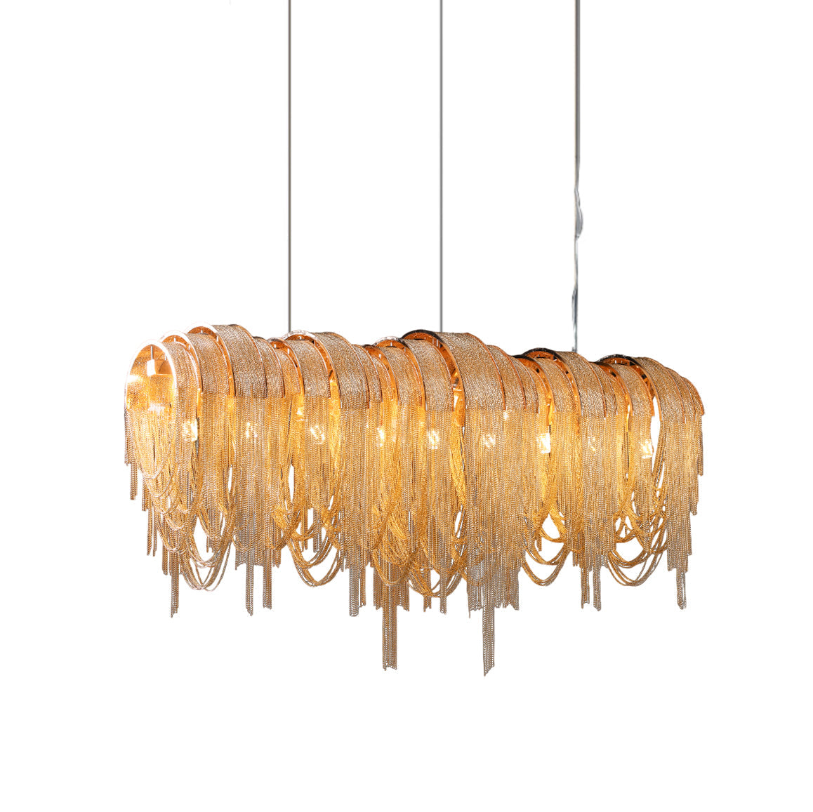 Tarien candelabru Lanțuri Stratificate Nichel Lux
