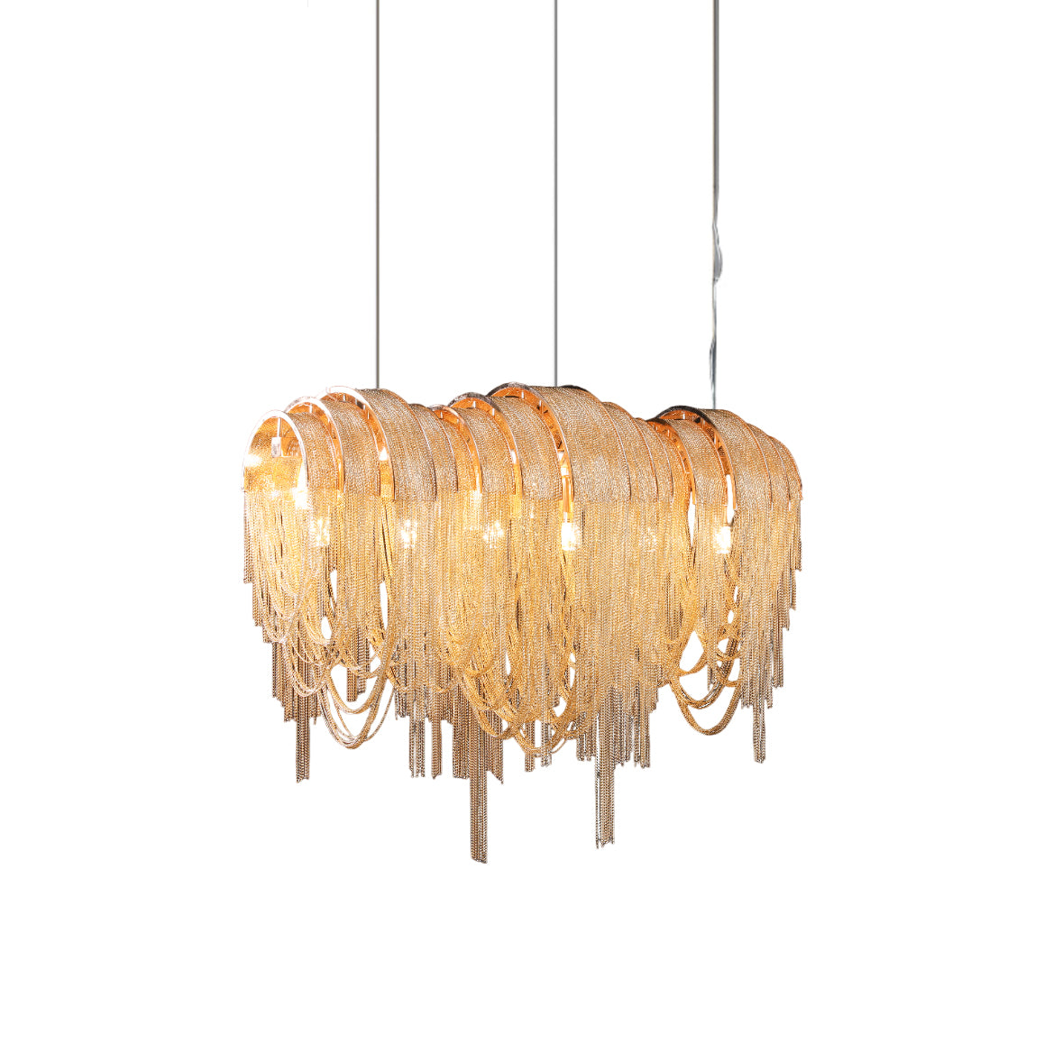Tarien candelabru Lanțuri Stratificate Nichel Lux