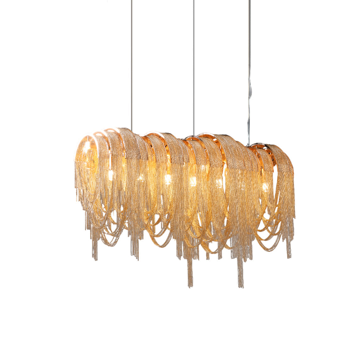 Tarien candelabru Lanțuri Stratificate Nichel Lux