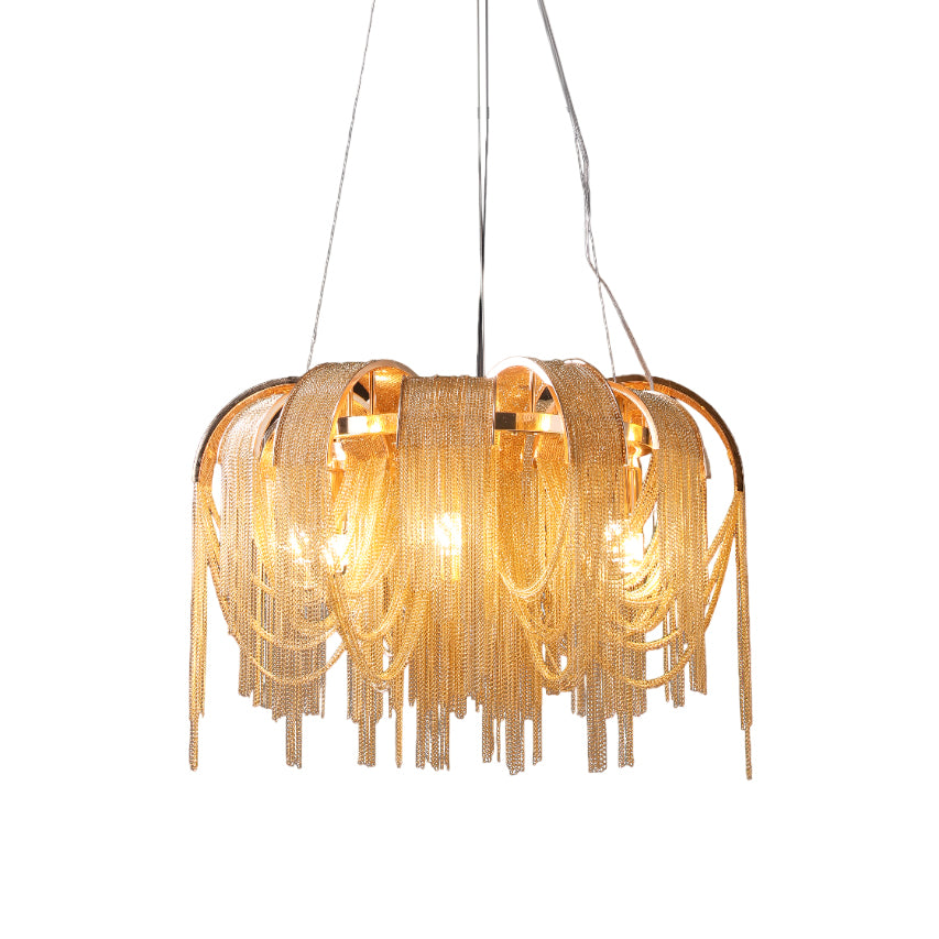 Tarien candelabru Lanțuri Stratificate Nichel Lux