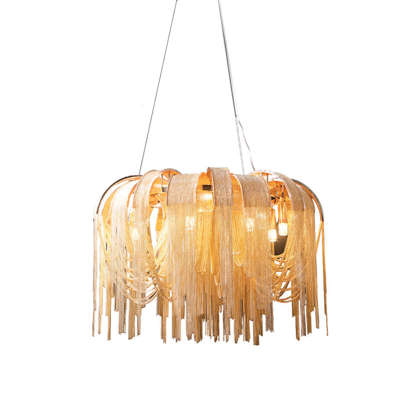 Tarien candelabru Lanțuri Stratificate Nichel Lux
