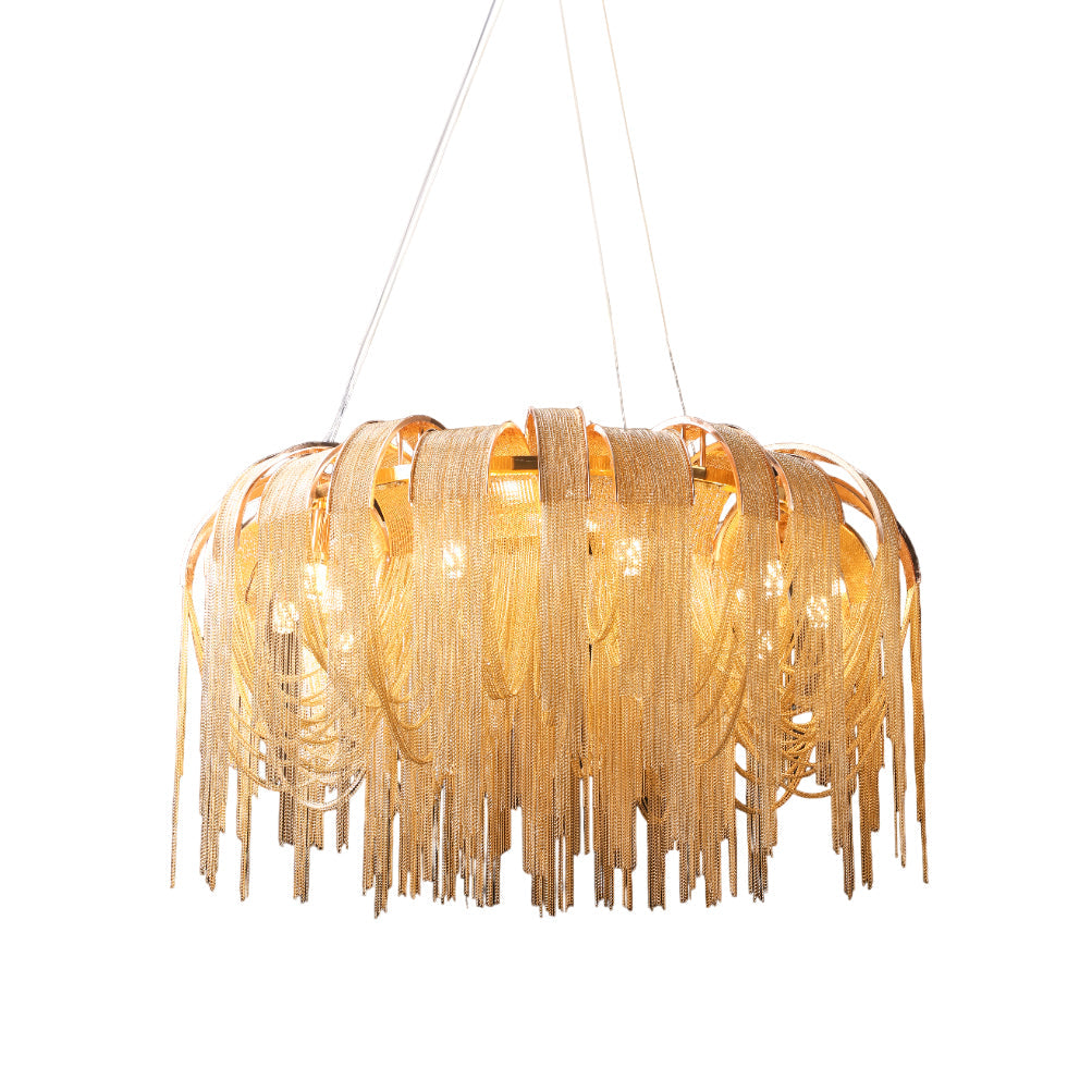 Tarien candelabru Lanțuri Stratificate Nichel Lux