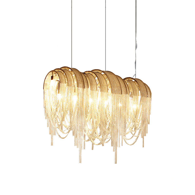 Tarien candelabru Lanțuri Stratificate Nichel Lux