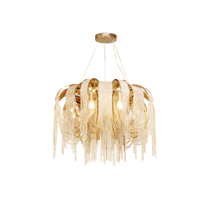 Tarien candelabru Lanțuri Stratificate Nichel Lux