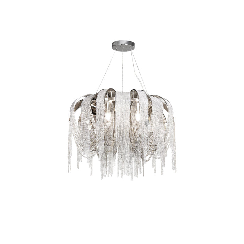Tarien candelabru Lanțuri Stratificate Nichel Lux