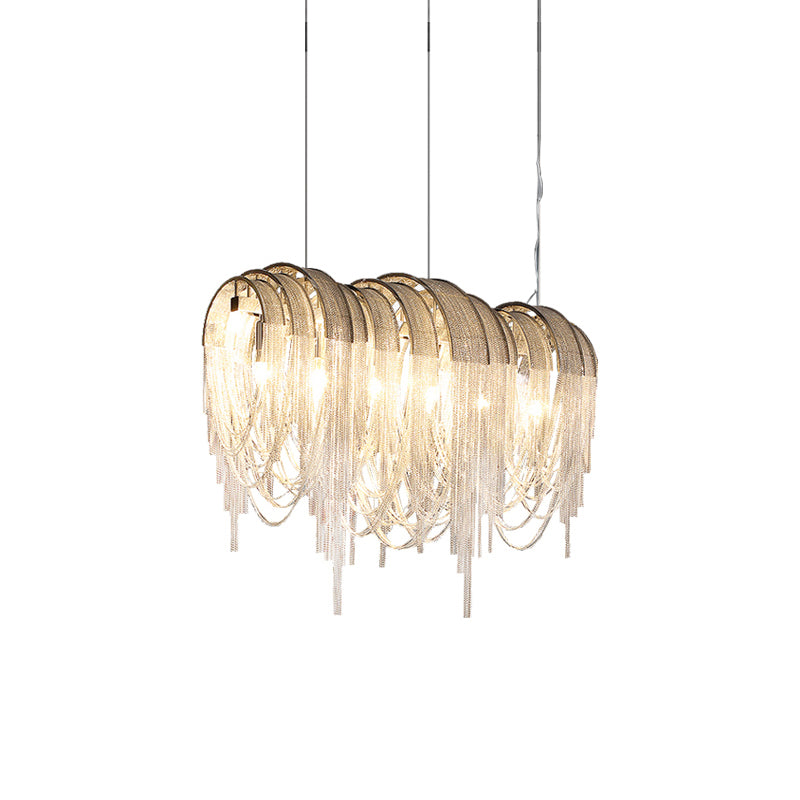 Tarien candelabru Lanțuri Stratificate Nichel Lux