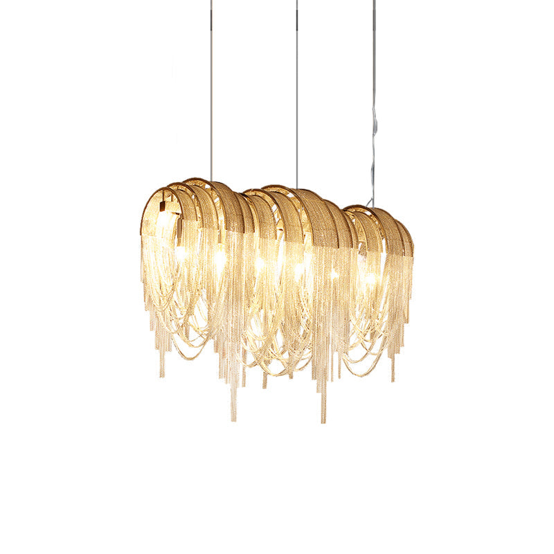 Tarien candelabru Lanțuri Stratificate Nichel Lux