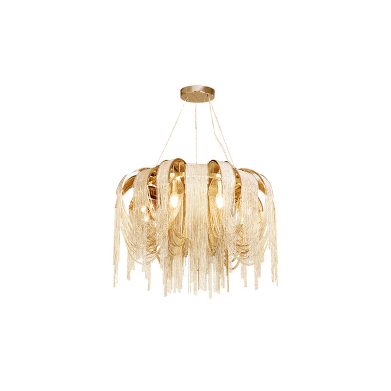 Tarien candelabru Lanțuri Stratificate Nichel Lux
