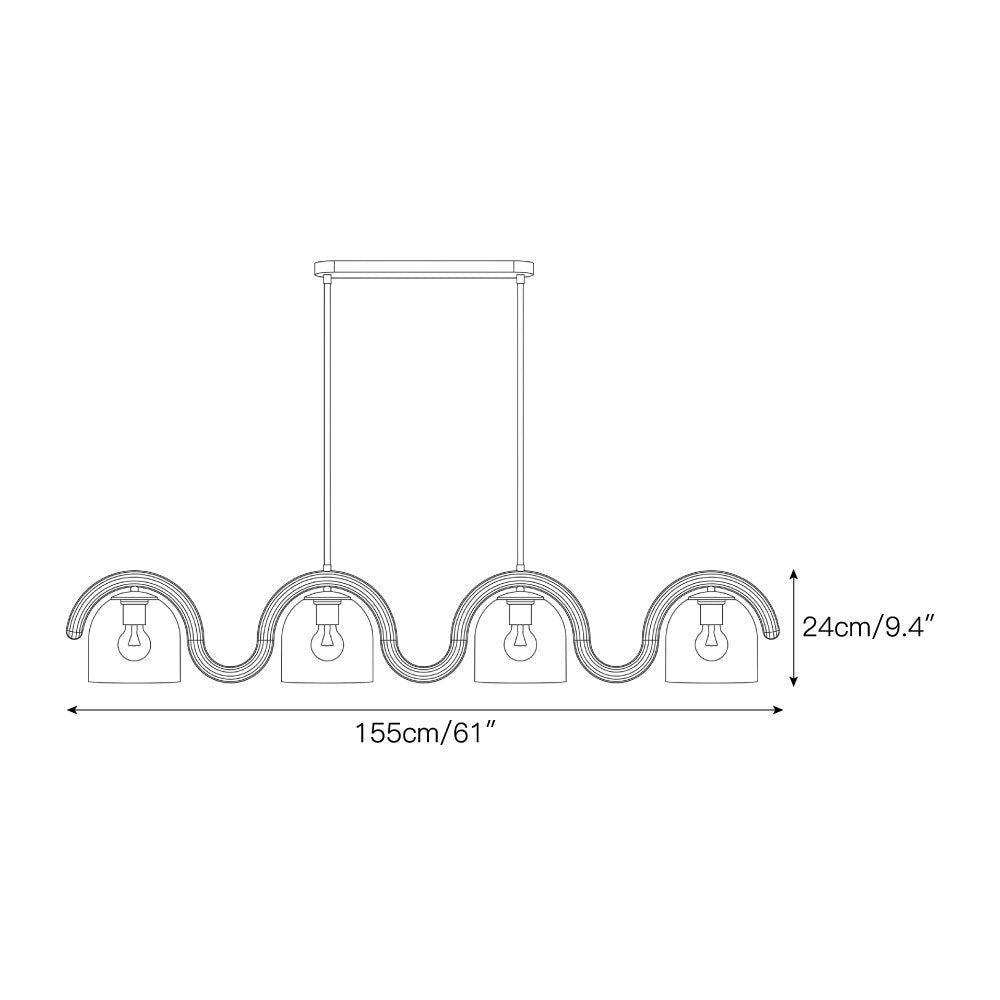 Lenox candelabru liniar din sticlă