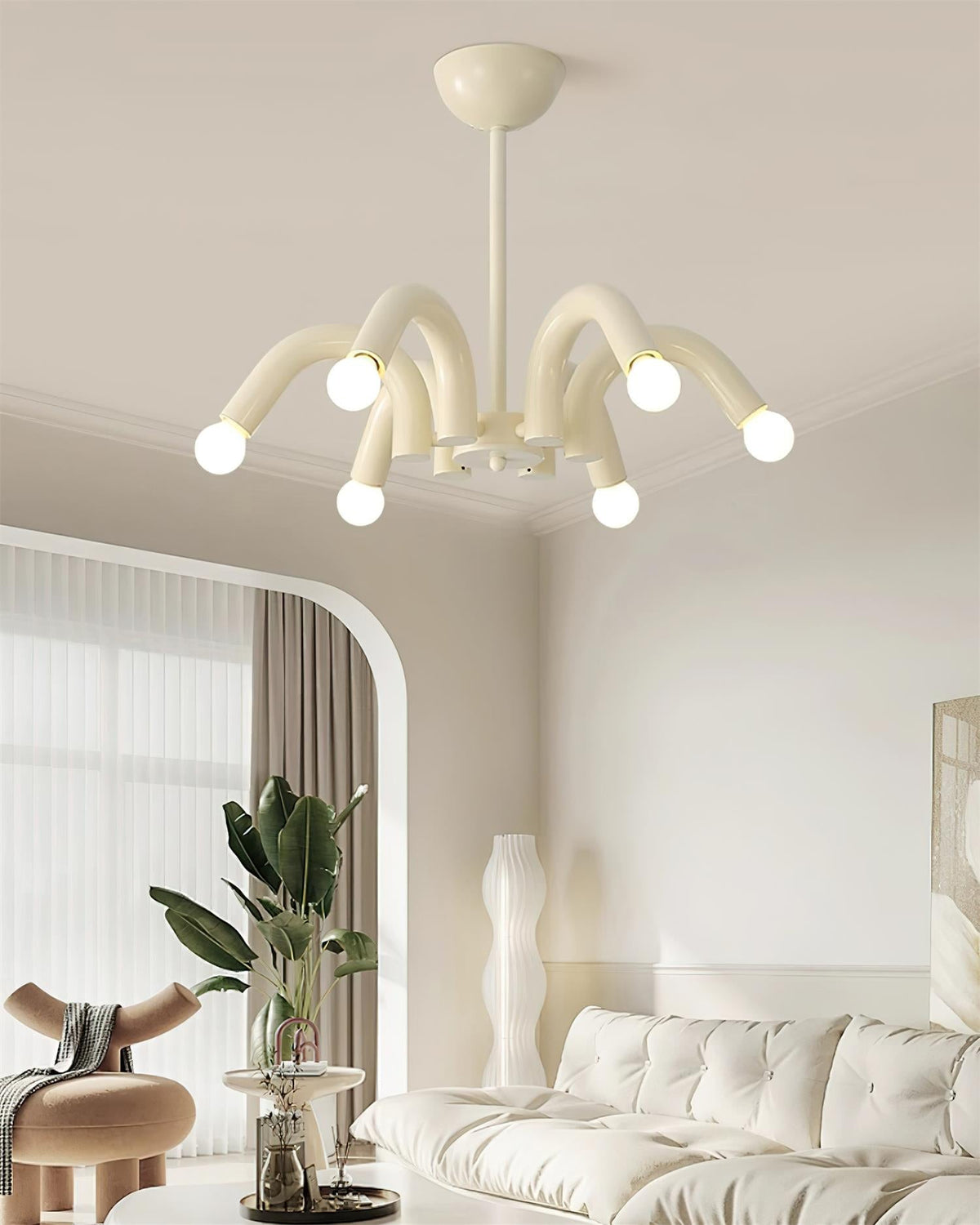 Fivelle modern Crem candelabru cu Brațe Multiple