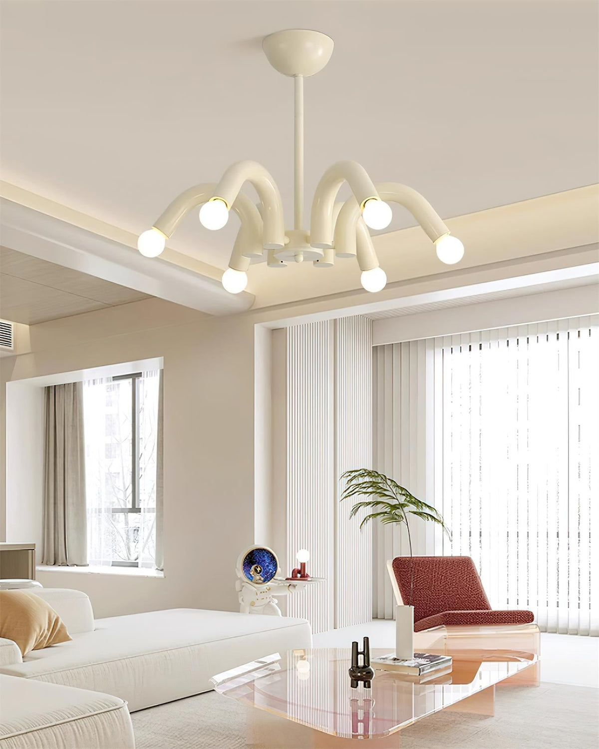 Fivelle modern Crem candelabru cu Brațe Multiple