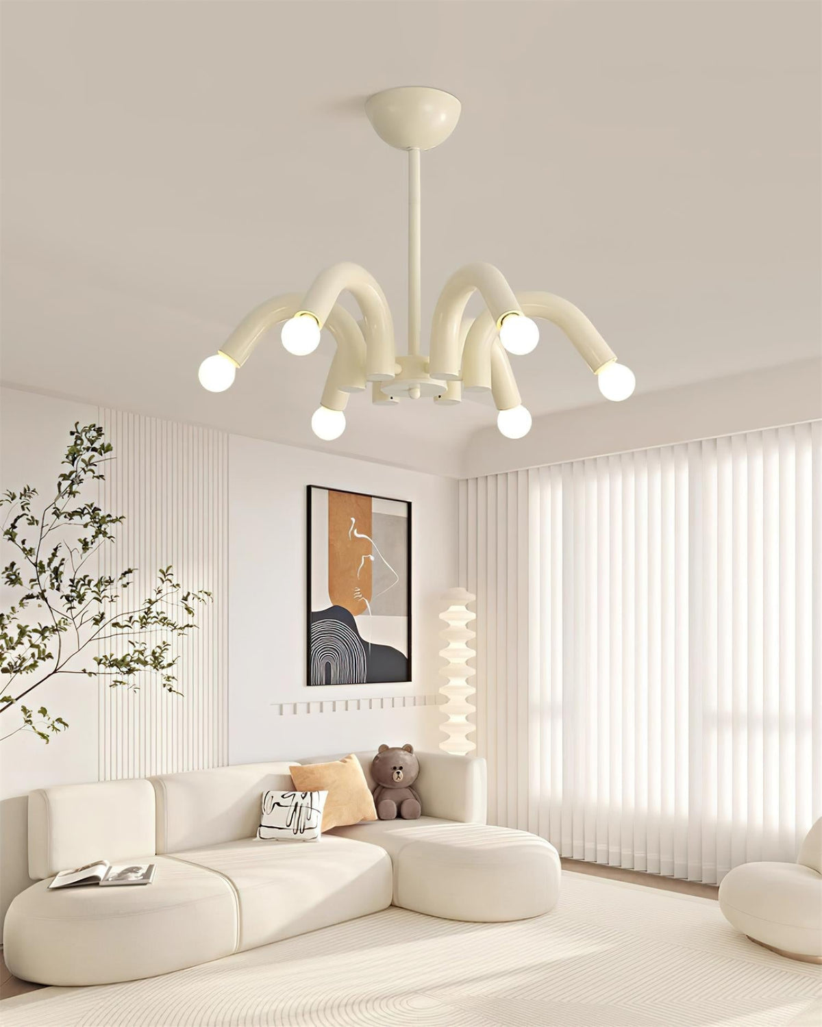 Fivelle modern Crem candelabru cu Brațe Multiple