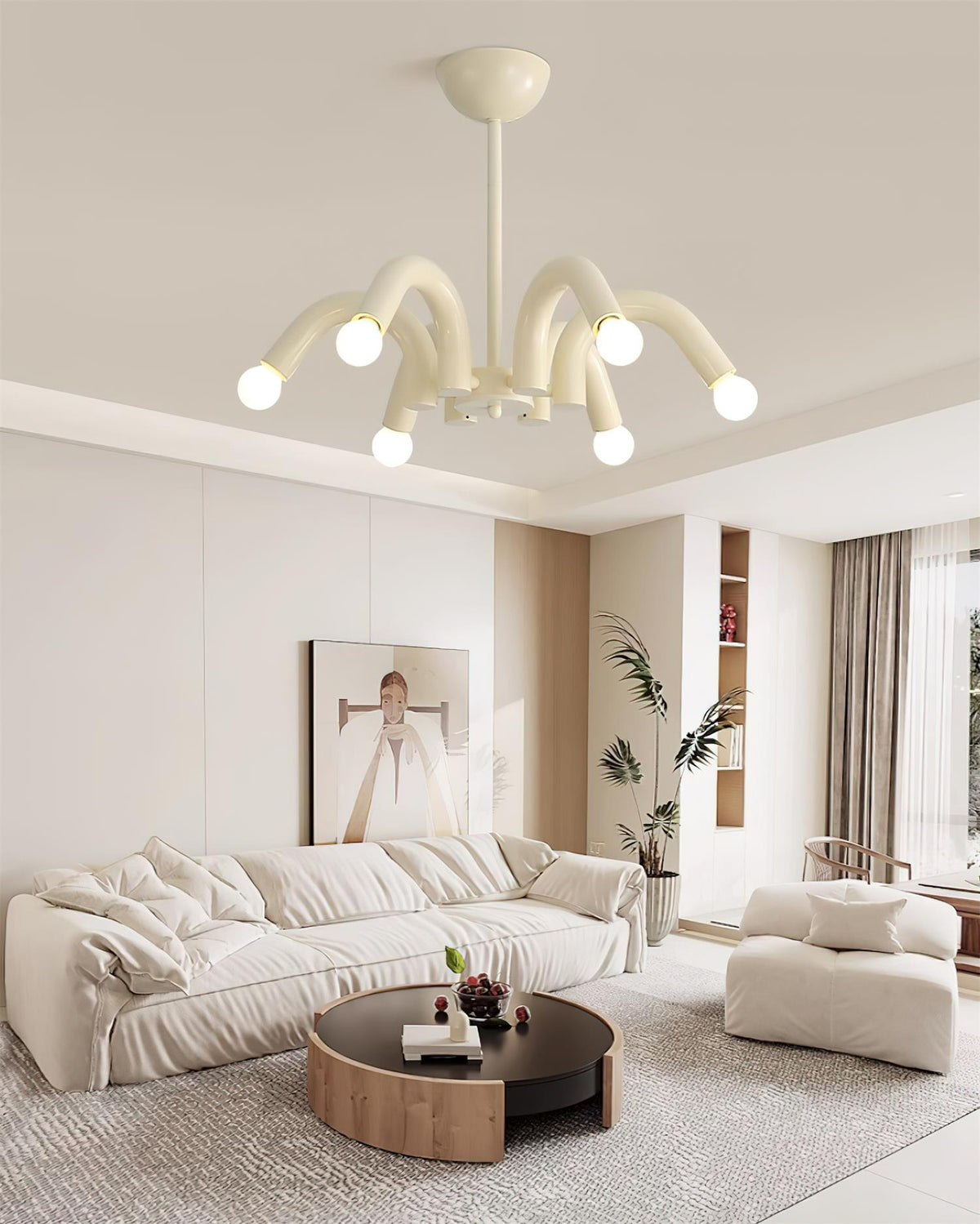 Fivelle modern Crem candelabru cu Brațe Multiple