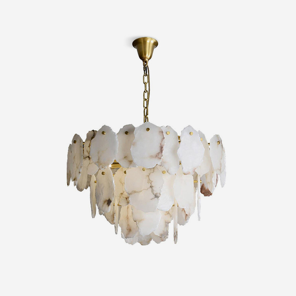 Albiselle candelabru din alabastru Stratificat cu Feliuri de Piatră