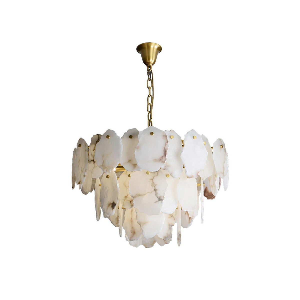 Albiselle candelabru din alabastru Stratificat cu Feliuri de Piatră