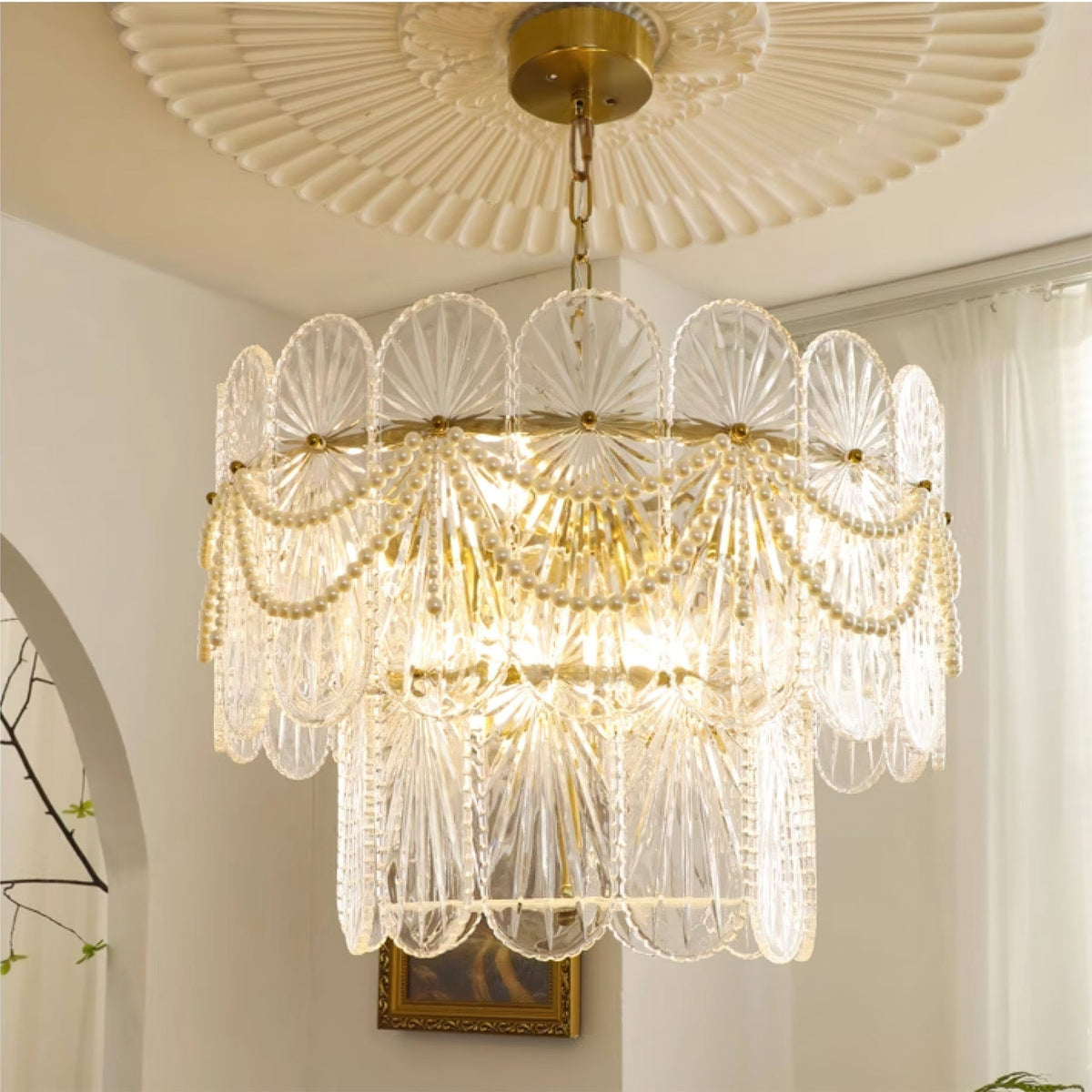 Luminarae candelabru din sticlă