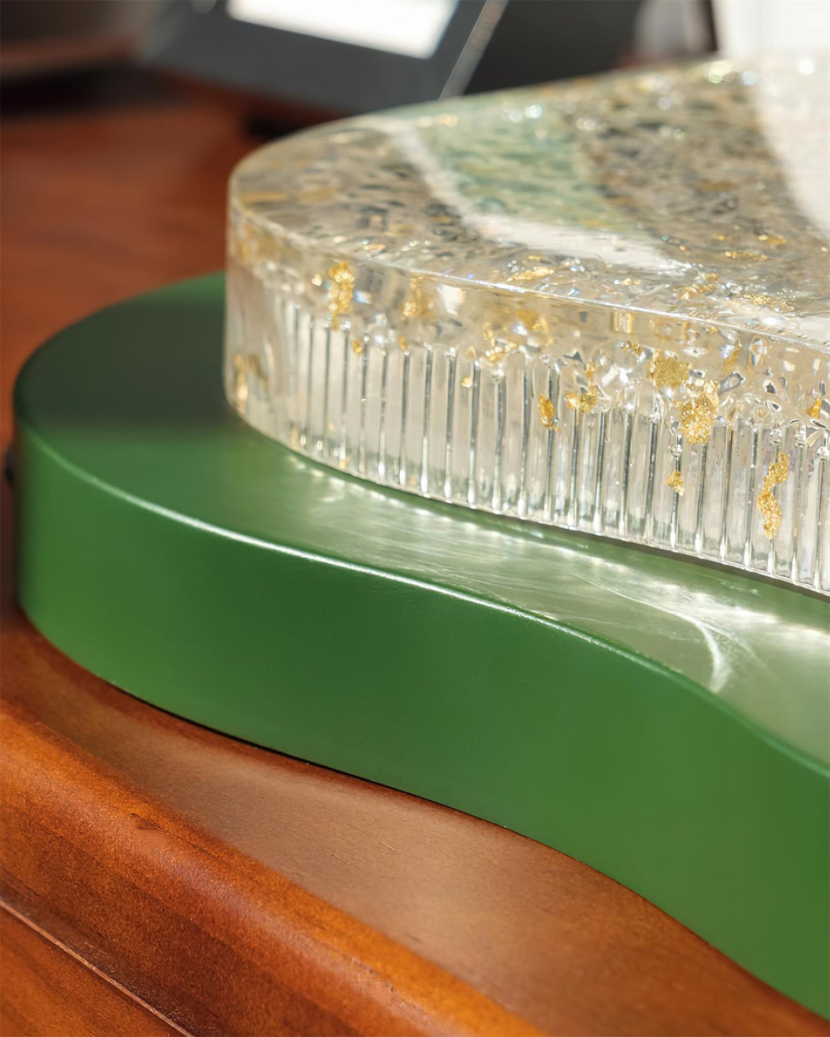 Plafonieră Irregular formă din Rășină cu Folie de Aur modernă Artistică Verde