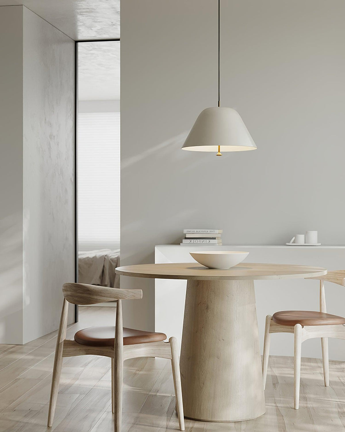 Lampă suspendată modernă cu abajur din metal în verde și alb minimalist