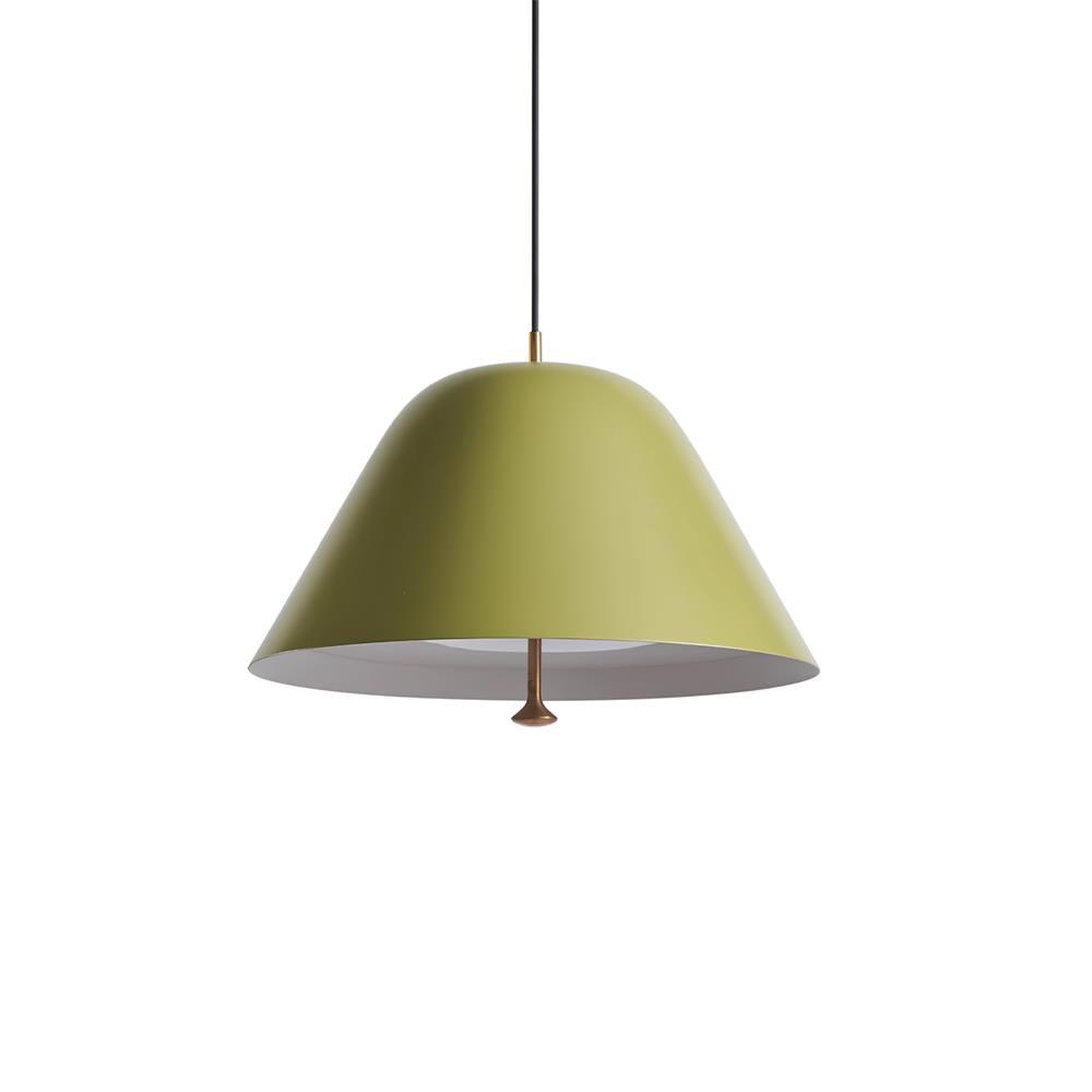 Lampă suspendată modernă cu abajur din metal în verde și alb minimalist