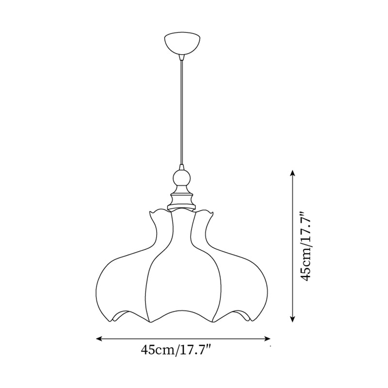 Lampă suspendată metal și lemn Țesătură Vintage Floral Elegant